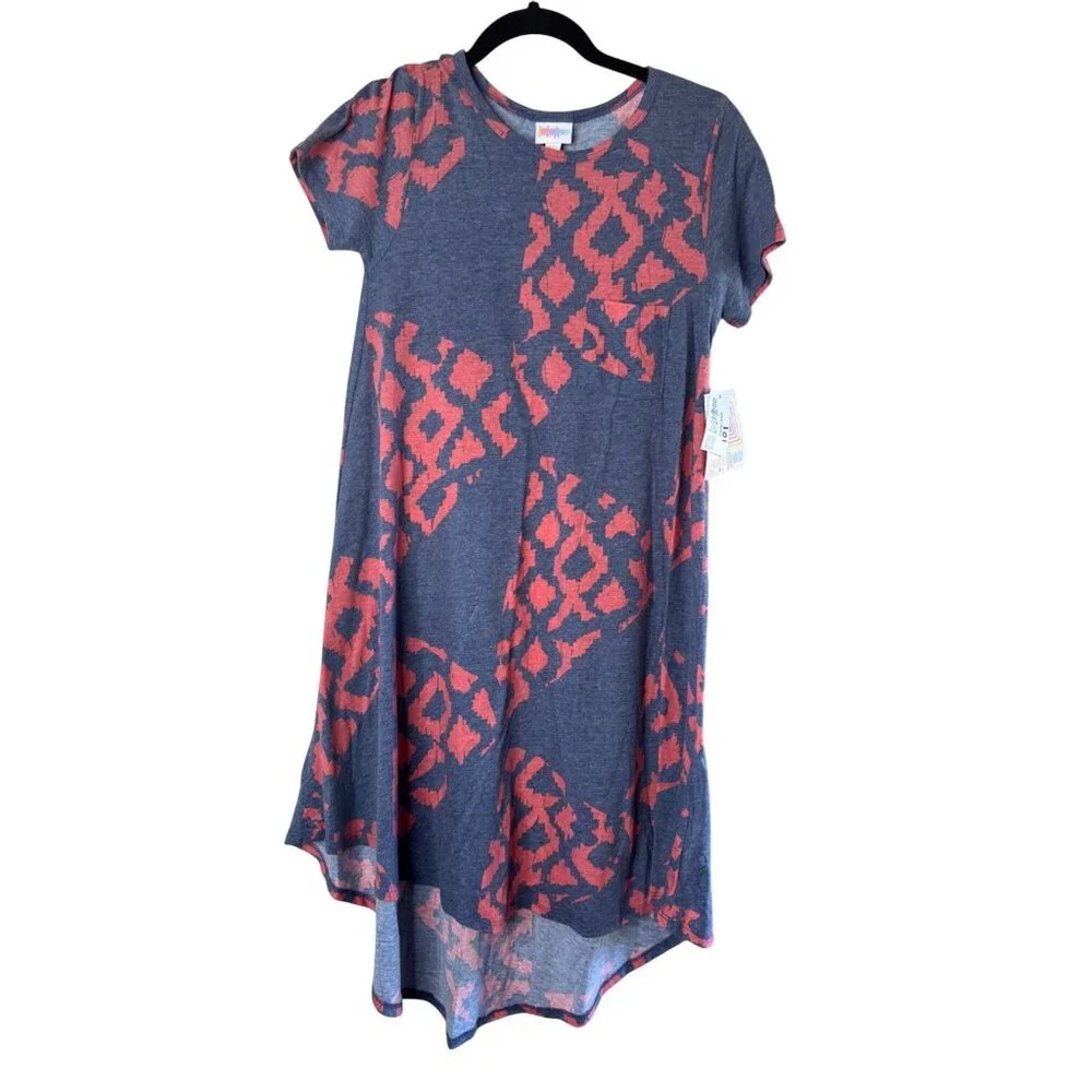 Lularoe Carly Hi Low Dress Geometric Size XXS Stretchy NWT - Picture 1 of 15